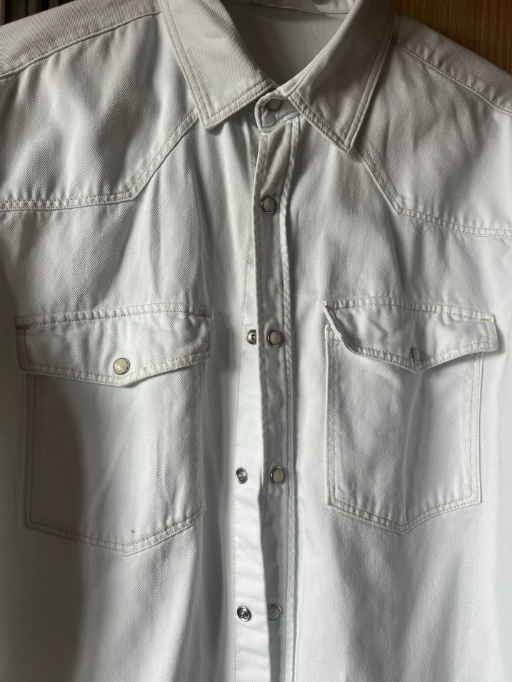 Kadın Beyaz Çift Cepli Uzun Kollu Gömlek - Görsel 2