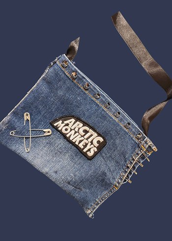 Arctic Monkeys Patchli Koyu Mavi Kot Çanta
