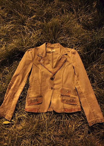 38 Beden gri Renk Özel el yapımı tasarım Gri Kadın Denim Ceket
