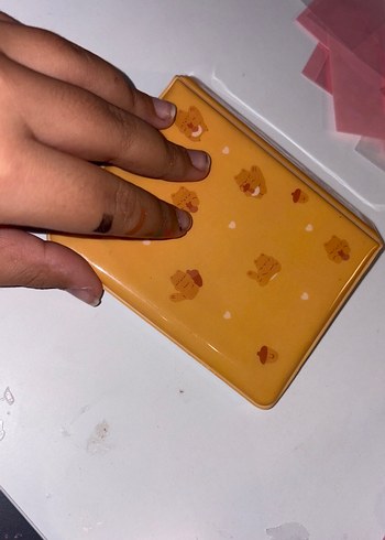 Beden Sarı Kalp Desenli Şeffaf Kapaklı Defterbinder