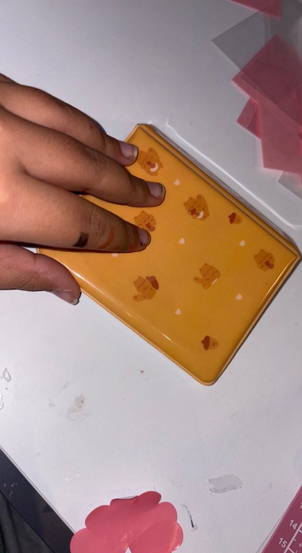 Sarı Kalp Desenli Şeffaf Kapaklı Defterbinder - Görsel 3