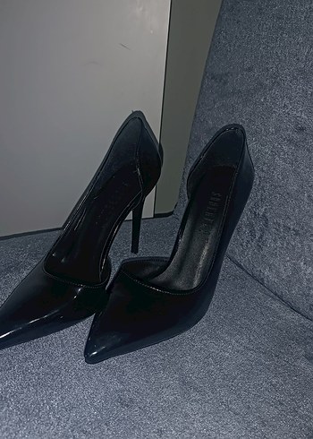 Siyah Rugan Kadın Stiletto Topuklu - Görsel 2