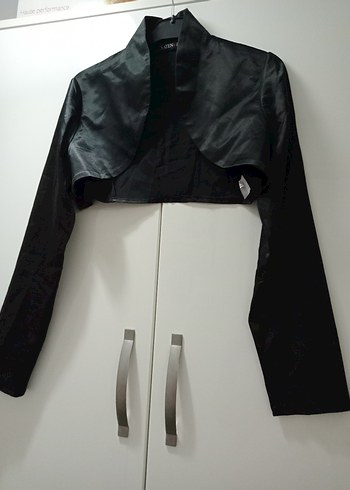 Siyah Saten Bolero - Görsel 2