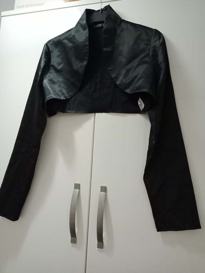 Siyah Saten Bolero - Görsel 2