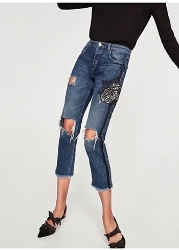 Zara Zara işlemeli jean