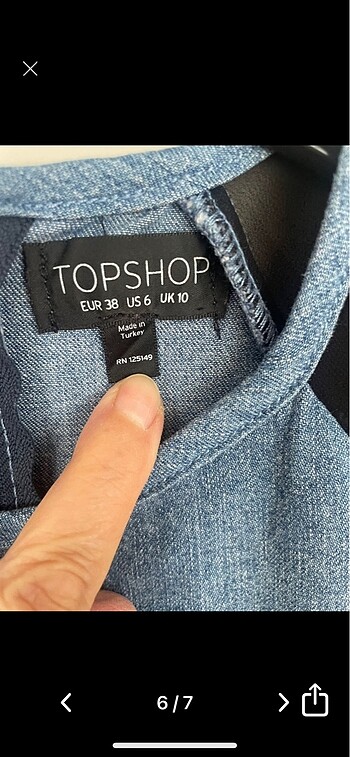 38 Beden TOPSHOP EUR-38 ELBİSE MAVİ