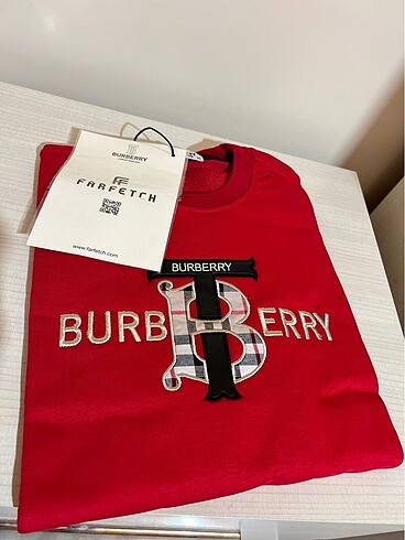 Unısex Burberry Kırmızı Swearshirt