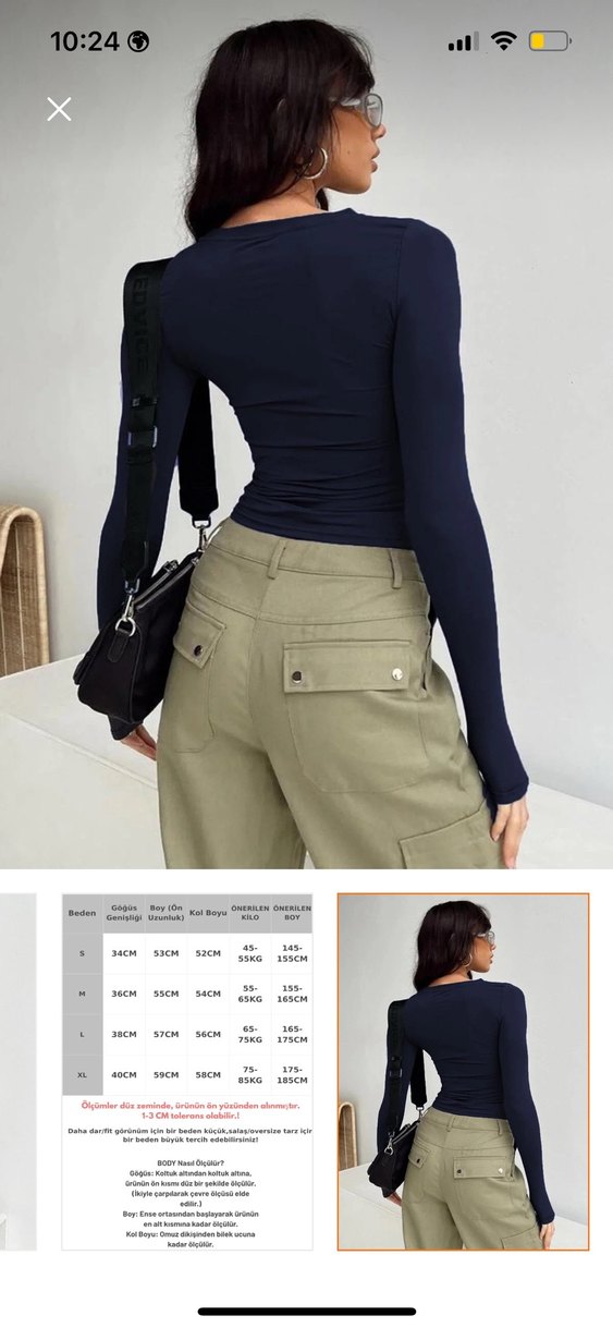 Lacivert Uzun Kollu Balıkçı Yaka Dar Kesim Bluz - Görsel 3