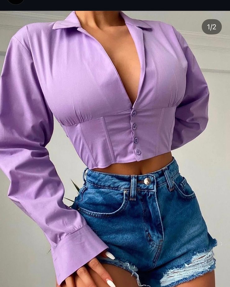 Crop gömlek - Görsel 2