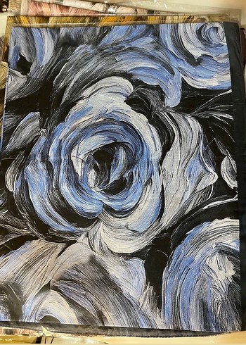 Güllü twill şal - Görsel 2