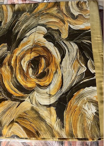 Güllü twill şal - Görsel 5