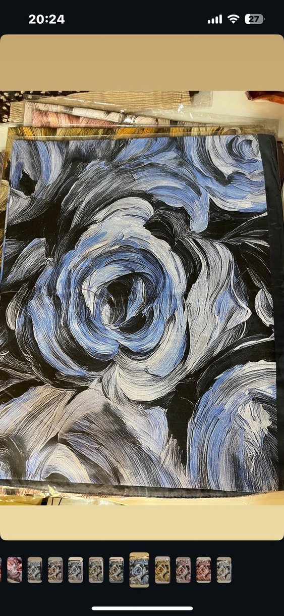 Güllü twill  şal - Görsel 2