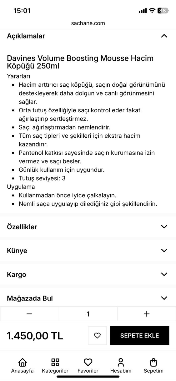 Davines Saç Şekillendirici Hacim Köpüğü - Görsel 2