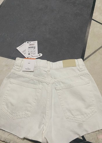 P&B Beyaz Mini Denim Şort - Görsel 4
