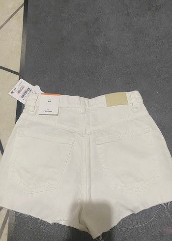P&B Beyaz Mini Denim Şort - Görsel 6
