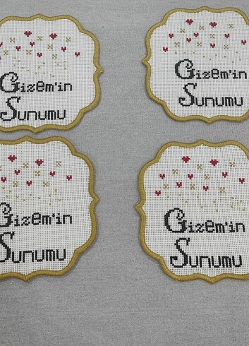 Sunum kokteyl pecetesi etamin kanaviçe 