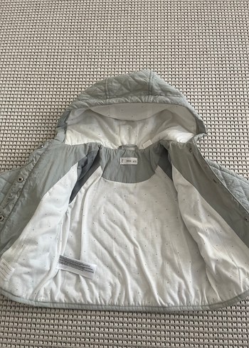 Düğmeli Kapüşonlu Erkek Çocuk Gri Mont - Görsel 3