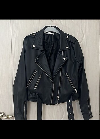 DERİ CEKET CROP KISA