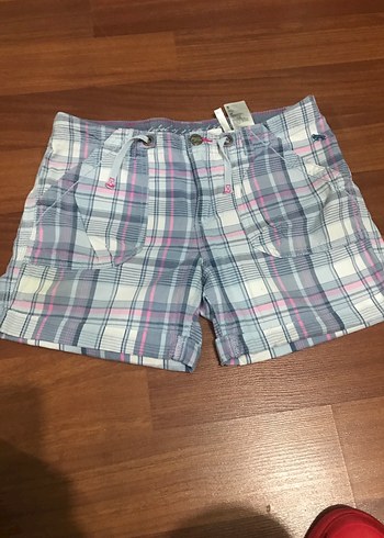 11-12 Yaş Beden Düğmeli Renkli Pamuklu Mini Şort