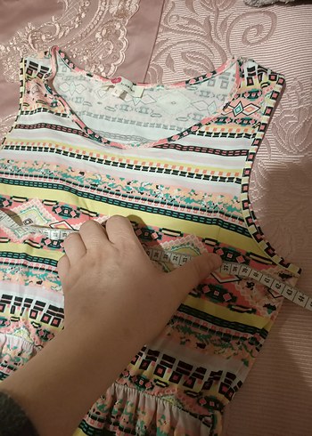 Bohem Çok Renkli Midi Elbise - Görsel 5