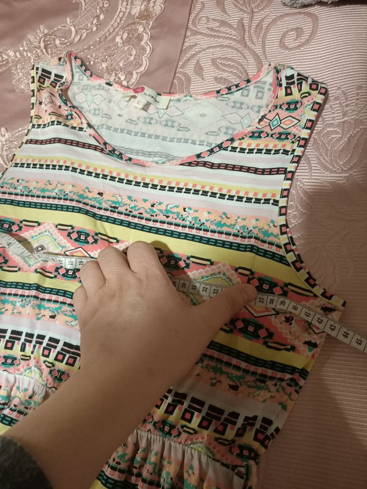 Bohem Çok Renkli Midi Elbise - Görsel 5