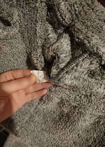 xl Beden gri Renk Havlu Peluş Rahat Kesim Kadın Eşofman Altı