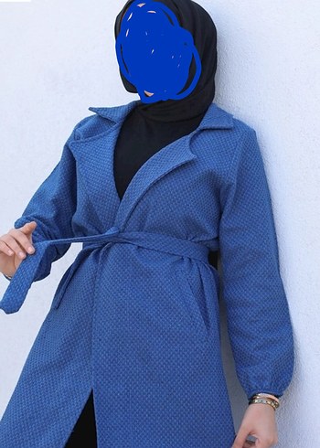 Alçin Kruvaze Yaka Kemerli Tesettür Hırka - Görsel 3