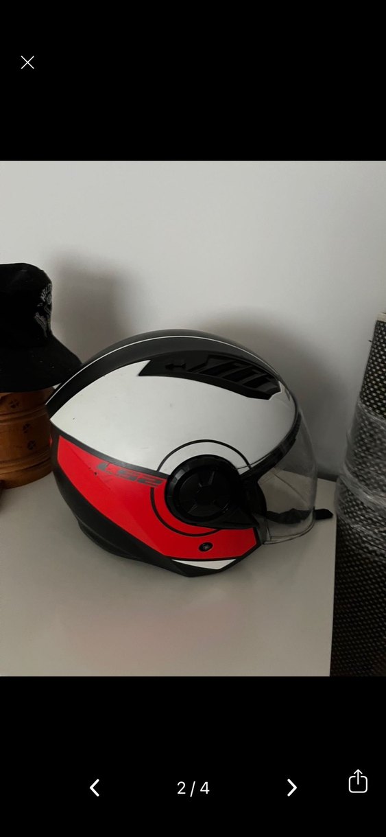 Beyaz Gri LS2 Biker Kaskı - Görsel 2