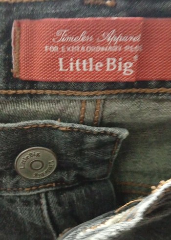 Gri Kadın Kot Pantolon Bel Detaylı - Görsel 2