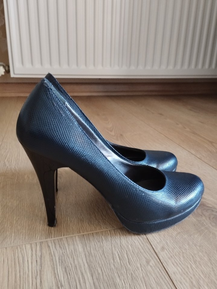 Derimod Lacivert Yılan Desenli Stiletto - Görsel 3