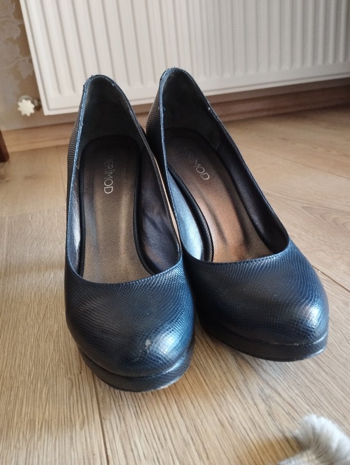 Derimod Lacivert Yılan Desenli Stiletto - Görsel 2