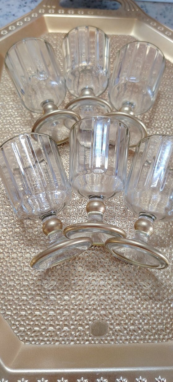 Altın Parlak Ayaklı 6 Bardak - Görsel 4