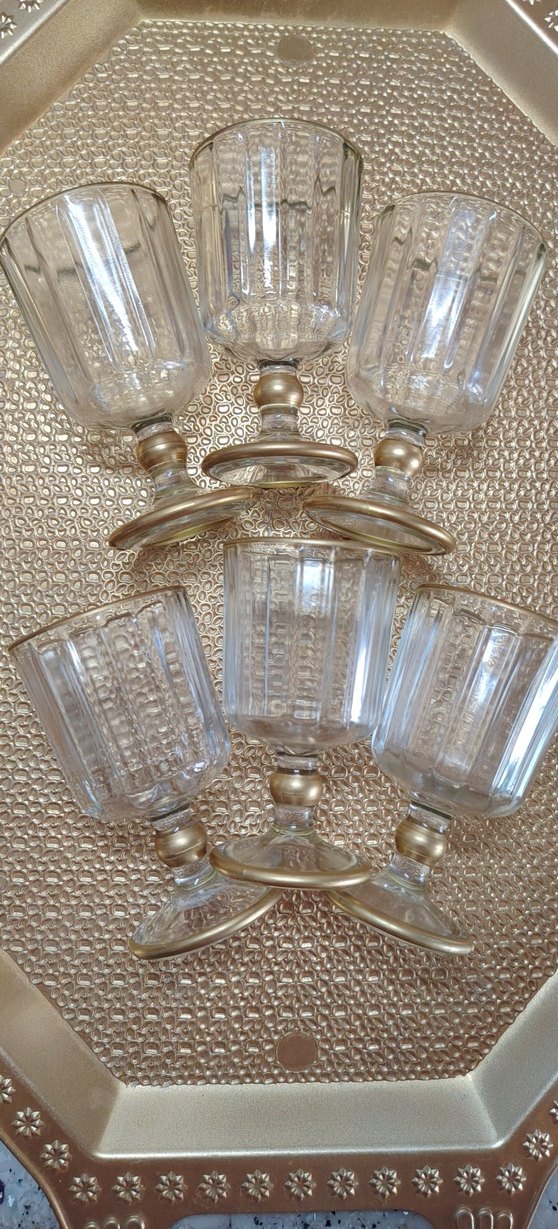 Altın Parlak Ayaklı 6 Bardak - Görsel 2