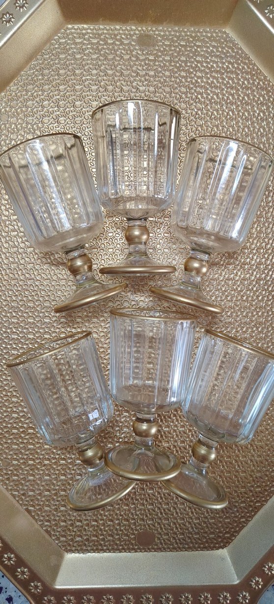 Altın Parlak Ayaklı 6 Bardak - Görsel 3