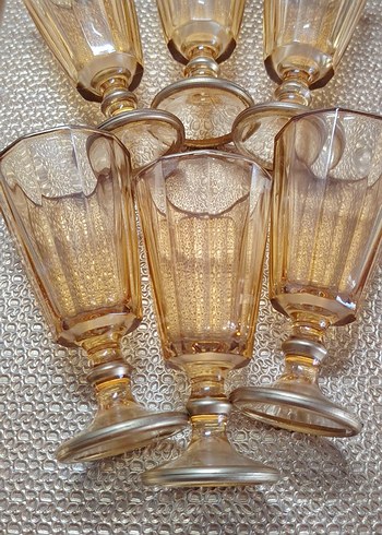 Bej Parlak Ayaklı 6'lı Bardak Seti - Görsel 4