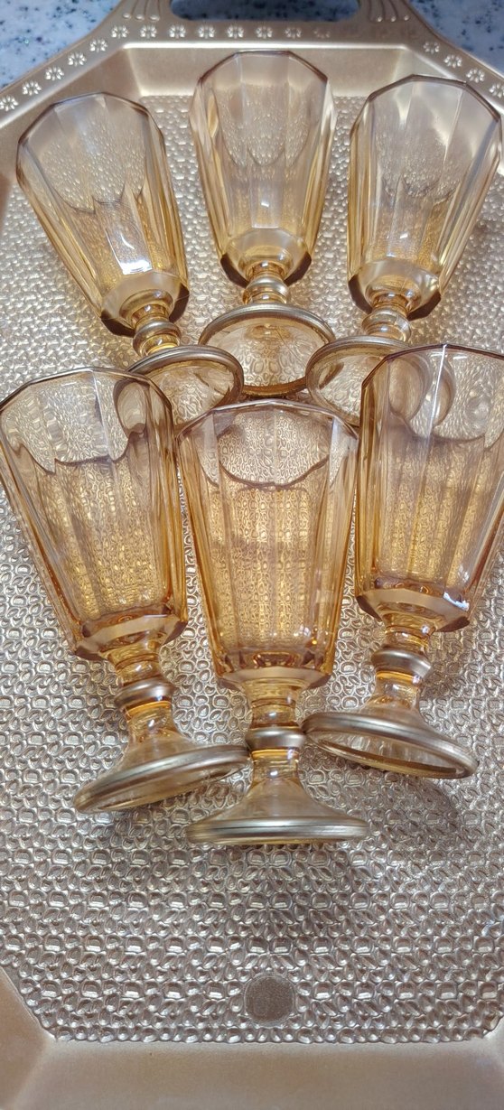 Bej Parlak Ayaklı 6'lı Bardak Seti - Görsel 4