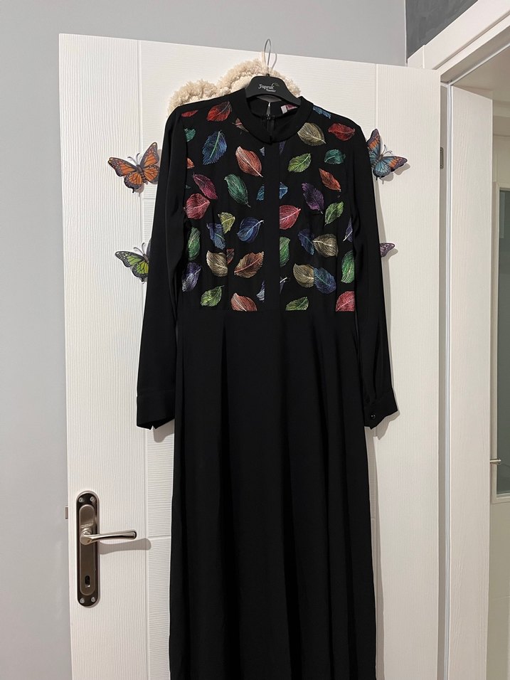 Nakışlı Çok Renkli abiye - Görsel 2