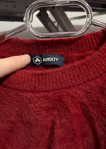 Bordo Kadın Triko Sweatshirt - Görsel 2