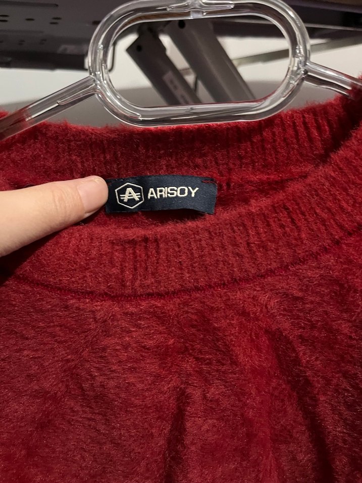 Bordo Kadın Triko Sweatshirt - Görsel 2