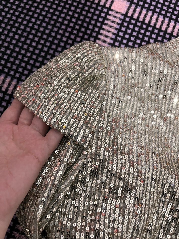 Bej Uzun Kollu Drapeli Kadın Abiye Elbise - Görsel 4