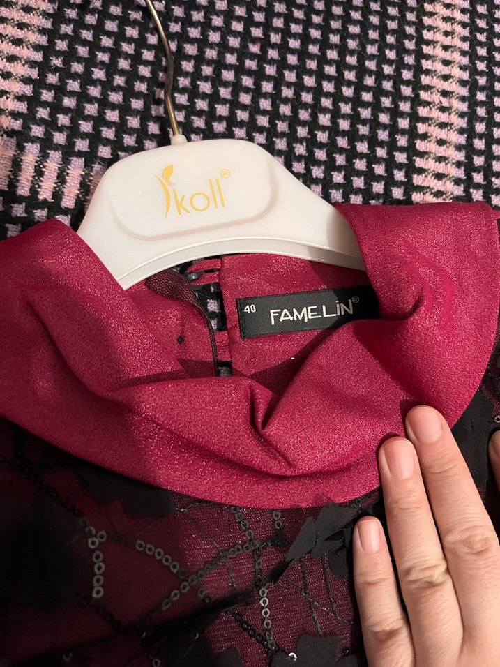 Bordo Dantel İşlemeli Uzun Kollu Gotik Elbise - Görsel 4