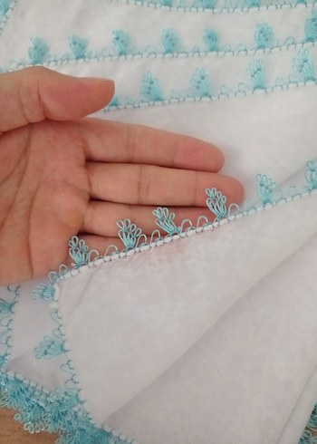 Beden beyaz Renk Dantel Kenarlı Beyaz Kadın Fuları