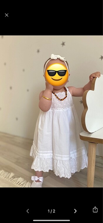 Çoçuk beyaz elbise