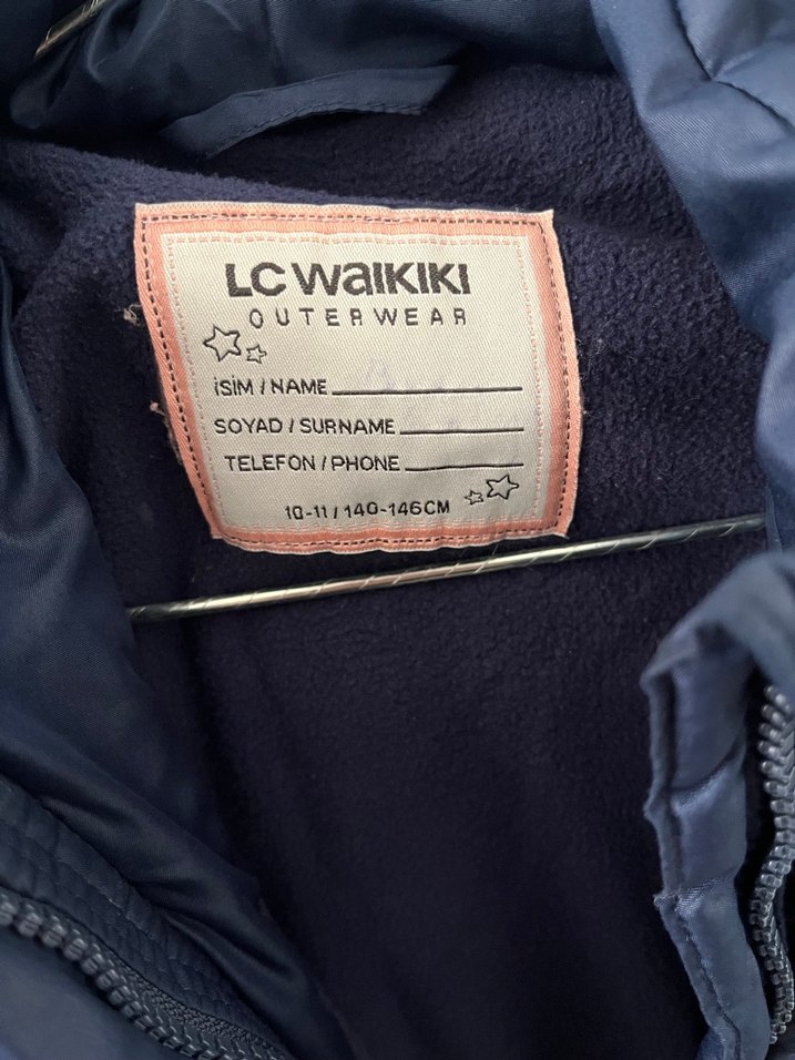 Koyu Mavi Kadın Midi Mont Kürklü Kapüşonlu - Görsel 2