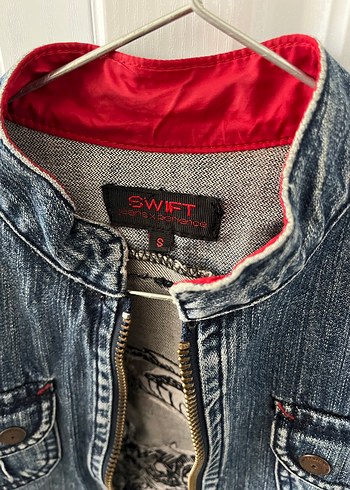 Kadın Gri Denim Fermuarlı Ceket - Görsel 2