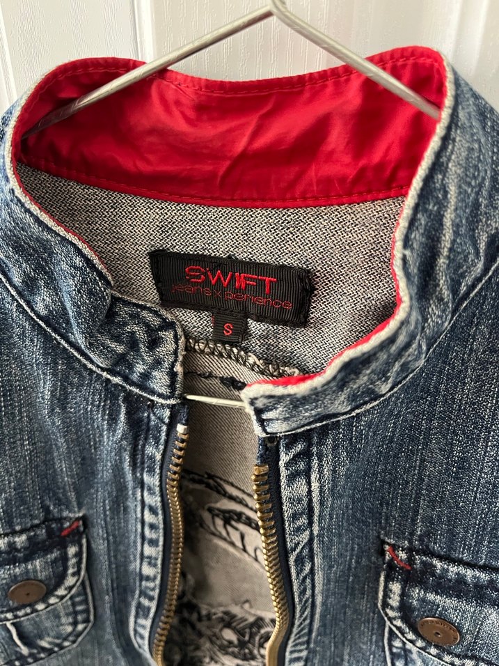 Kadın Gri Denim Fermuarlı Ceket - Görsel 2