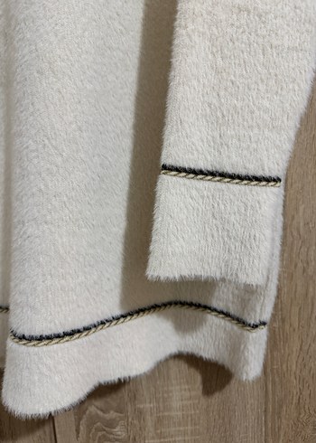 Beyaz Örgü Kadın Midi Hırka - Görsel 6