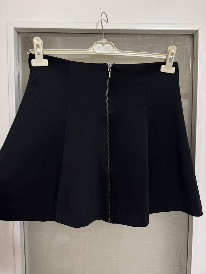 Fermuarlı Siyah Mini Etek - Görsel 2