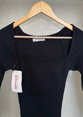 Siyah Uzun Kollu V Yaka Kadın Elbise - Görsel 4