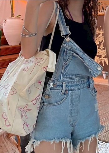 pull&bear denim salopet tulum - Görsel 2